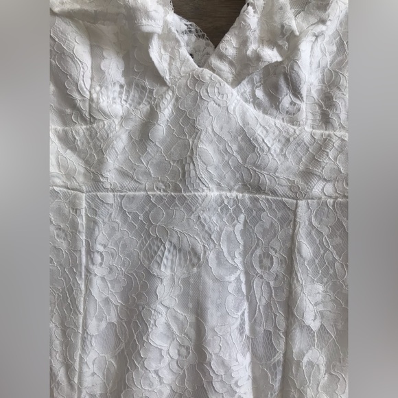 Lulus White Lace Ruffled Mermaid Maxi Dress - Picture 8 of 9